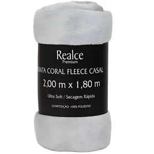 1 Cobertor Casal Microfibra Cinza Sultan