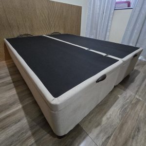 box baú luckspuma jacquard bege fechado