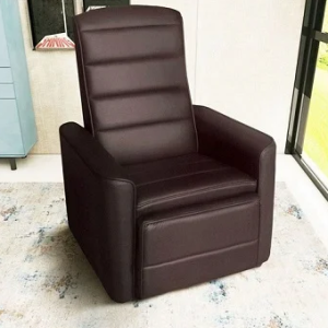 cadeira poltrona do papai e mamãe retrátil e reclinavel delare stela corino café em uma sala